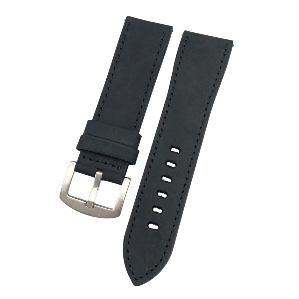 24 mm Spor S Crazy Siyah Deri Saat Kordonu